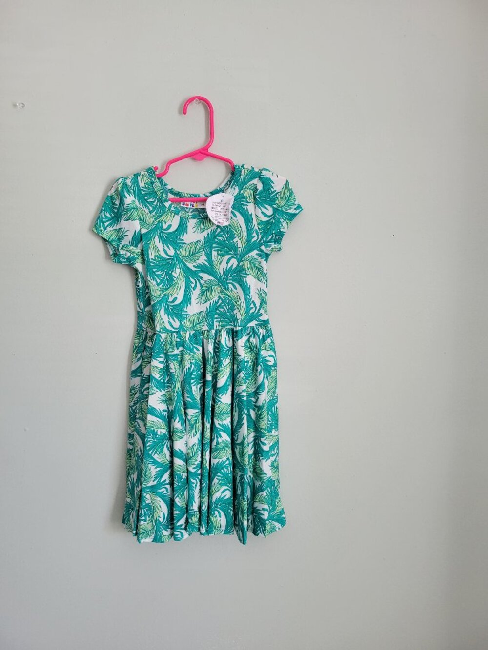 Dot Dot Smile Dress Girl's 3/4 Toddler Green Fern Twirl Cap Sleeve NWT